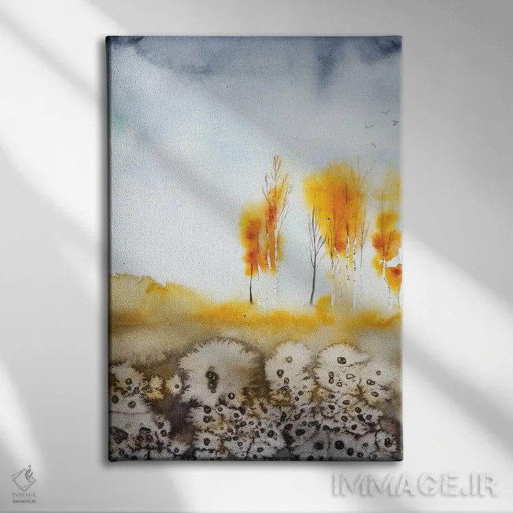 تابلو انتزاعی پاییز اثر اوگنیا اسمیرنوا - نمای روبهرو روی دیوار
