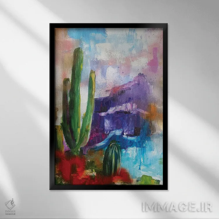 تابلو انتزاعی تگزاس انتزاعی ۴ اثر اوگنیا اسمیرنوا - نمای قابدار مشکی