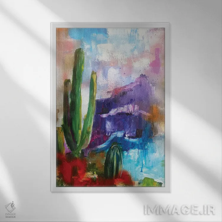 تابلو انتزاعی تگزاس انتزاعی ۴ اثر اوگنیا اسمیرنوا - نمای قابدار سفید