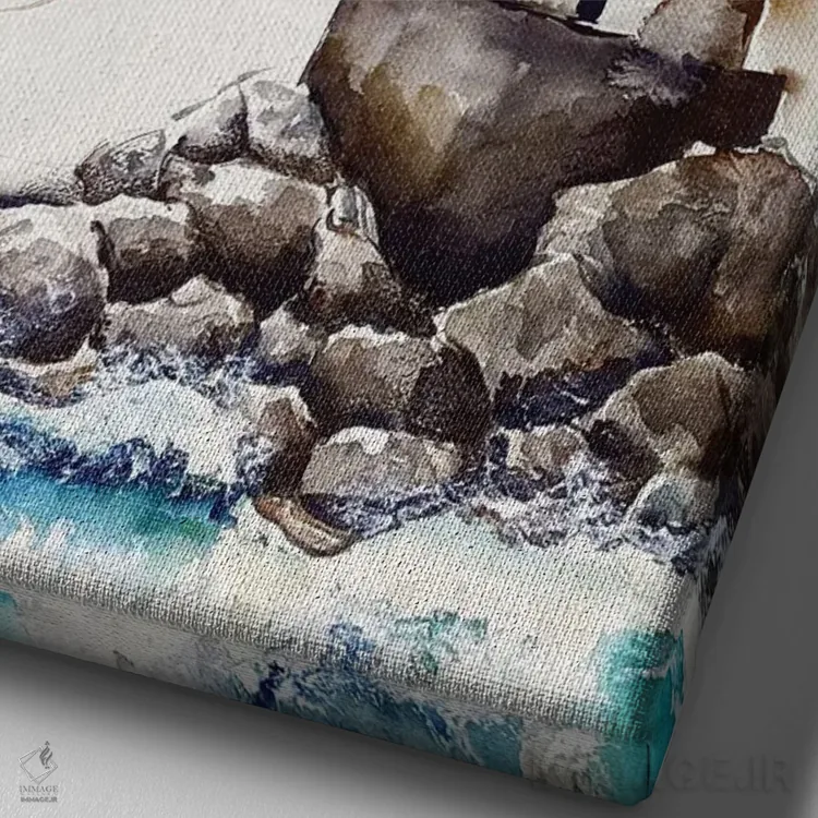 تابلو دکوراتیو در میان عروس های دریایی اثر اوگنیا اسمیرنوا - نمای نزدیک بافت بوم