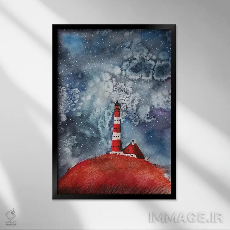 تابلو دکوراتیو شب اثر اوگنیا اسمیرنوا - نمای قابدار مشکی