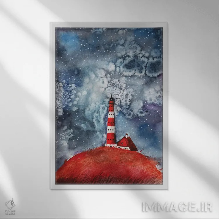 تابلو دکوراتیو شب اثر اوگنیا اسمیرنوا - نمای قابدار سفید