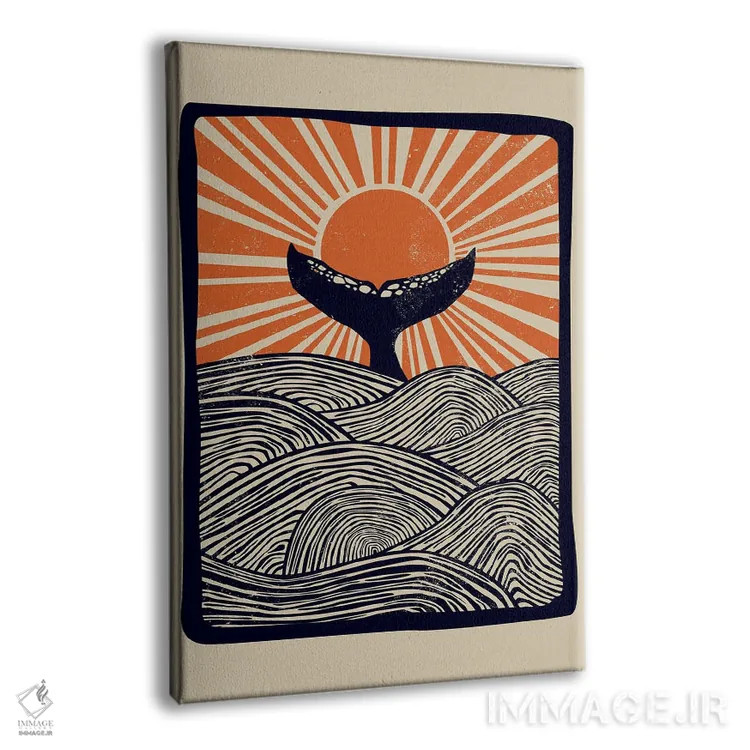 تابلو دکوراتیو اقیانوس به سبک لینوکات اثر اوگنیا اسمیرنوا - نمای پرسپکتیو محصول