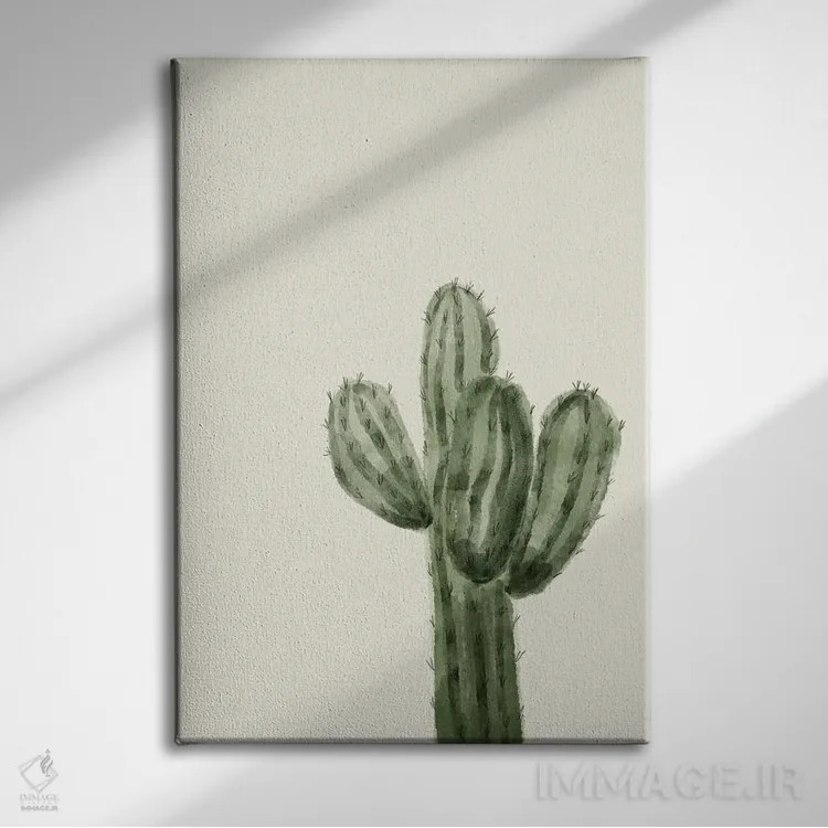 تابلو مینیمال هنر کاکتوس اثر اوگنیا اسمیرنوا - نمای روبهرو روی دیوار