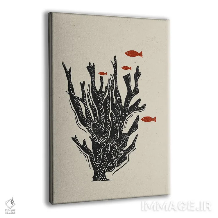 تابلو مینیمال مرجان اثر اوگنیا اسمیرنوا - نمای پرسپکتیو محصول