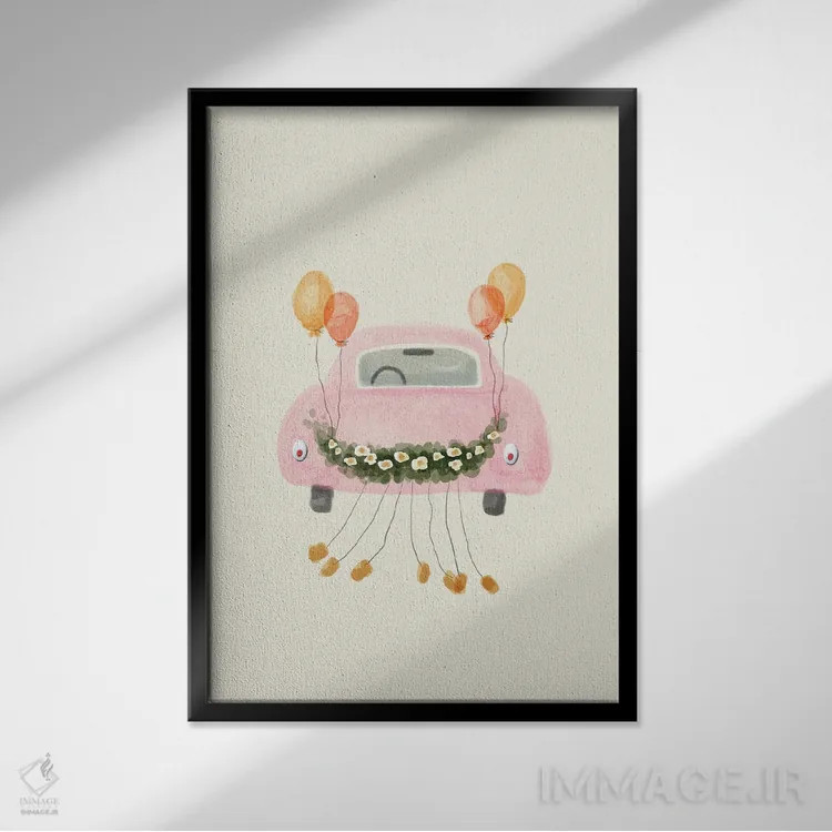 تابلو دکوراتیو تازه ازدواج کرده اند اثر اوگنیا اسمیرنوا - نمای قابدار مشکی