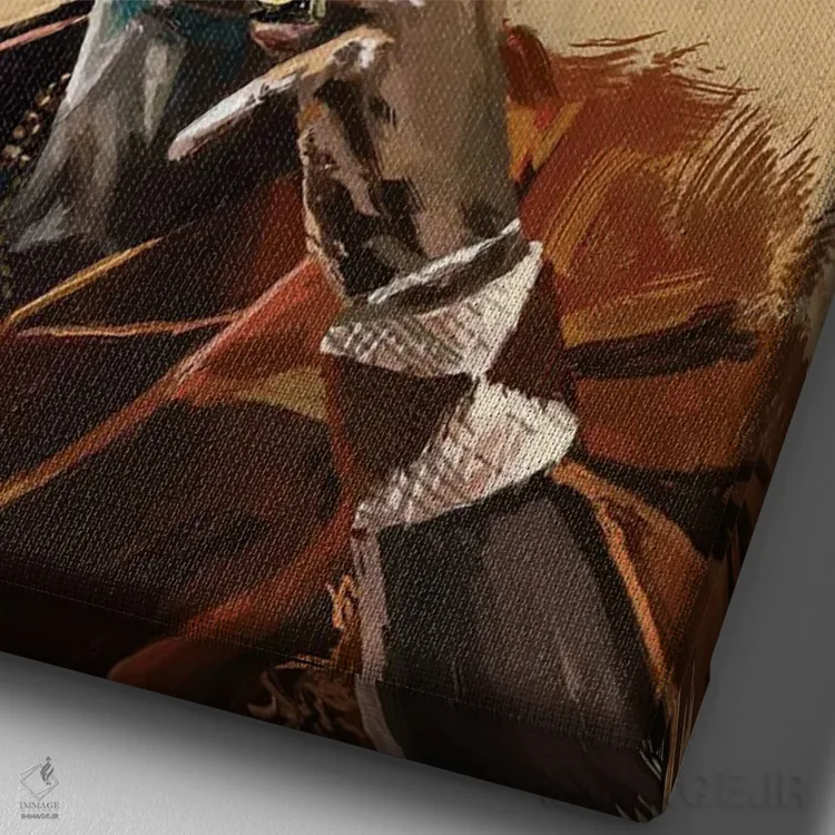 تابلو دکوراتیو تماشای ستارگان اثر ابن نواکپانی - نمای نزدیک بافت بوم