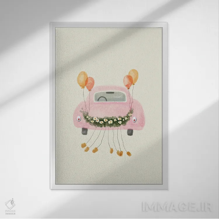 تابلو دکوراتیو تازه ازدواج کرده اند اثر اوگنیا اسمیرنوا - نمای قابدار سفید