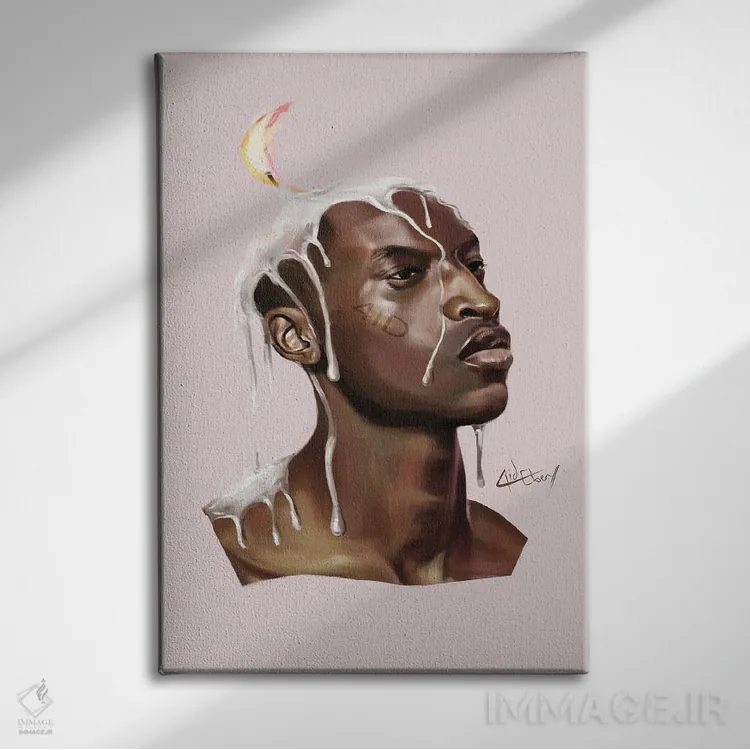 تابلو دکوراتیو سوختن تدریجی اثر ابن نواکپانی - نمای روبهرو روی دیوار