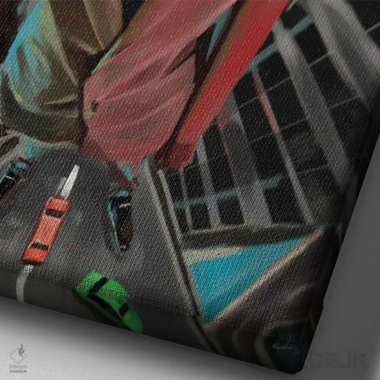 تابلو دکوراتیو بزرگ تر از زندگی اثر ابن نواکپانی - نمای نزدیک بافت بوم