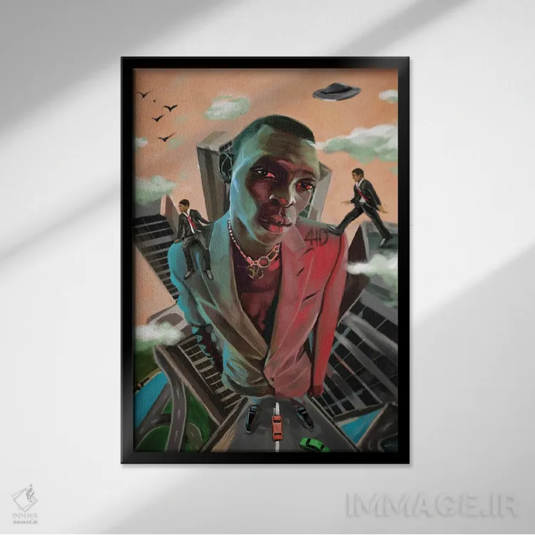 تابلو دکوراتیو بزرگ تر از زندگی اثر ابن نواکپانی - نمای قابدار مشکی