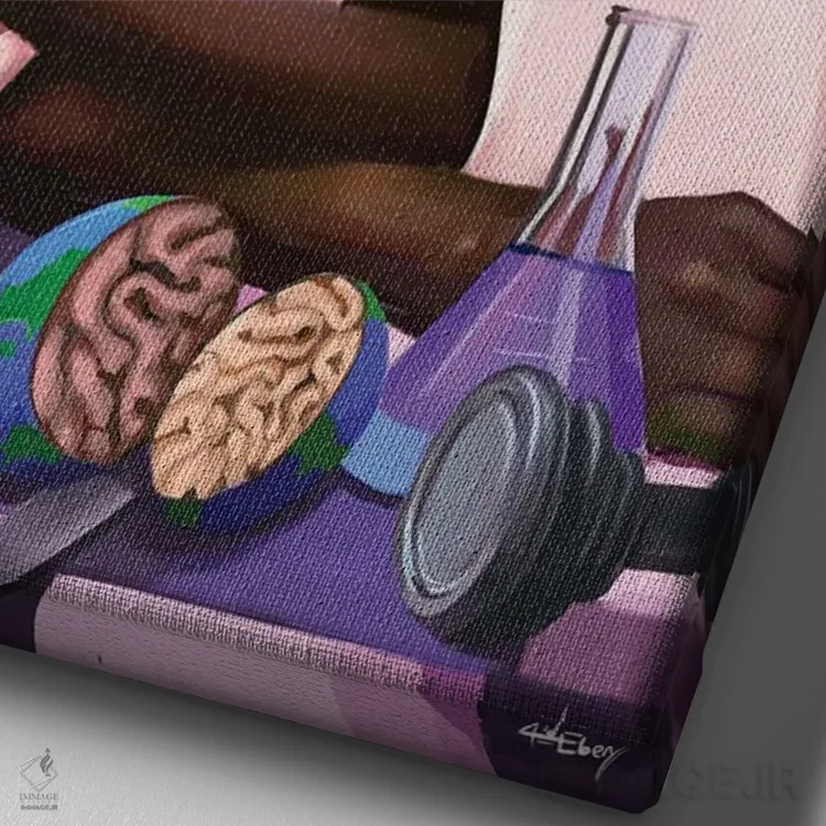 تابلو دکوراتیو کالبدشکافی واقعیت اثر ابن نواکپانی - نمای نزدیک بافت بوم