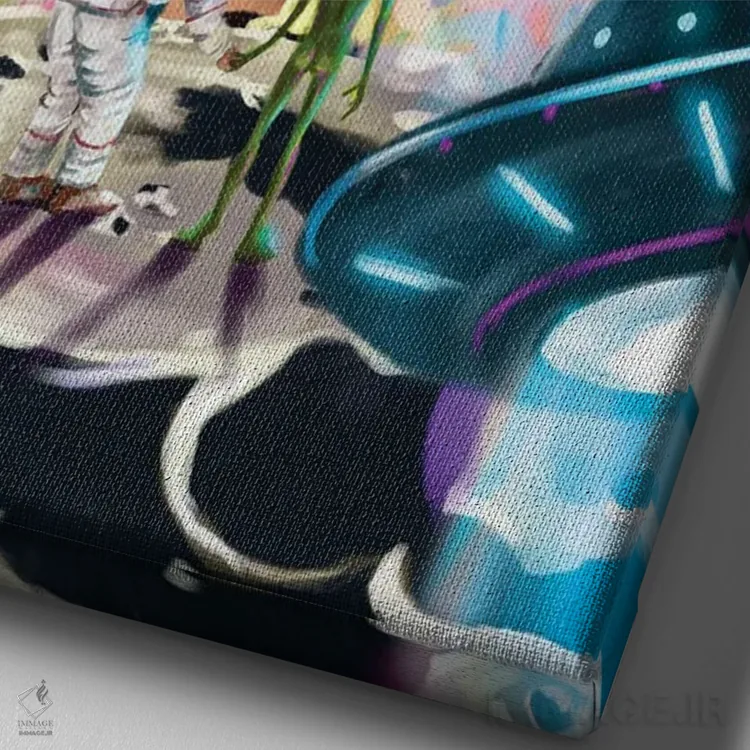 تابلو دکوراتیو برتری اثر ابن نواکپانی - نمای نزدیک بافت بوم