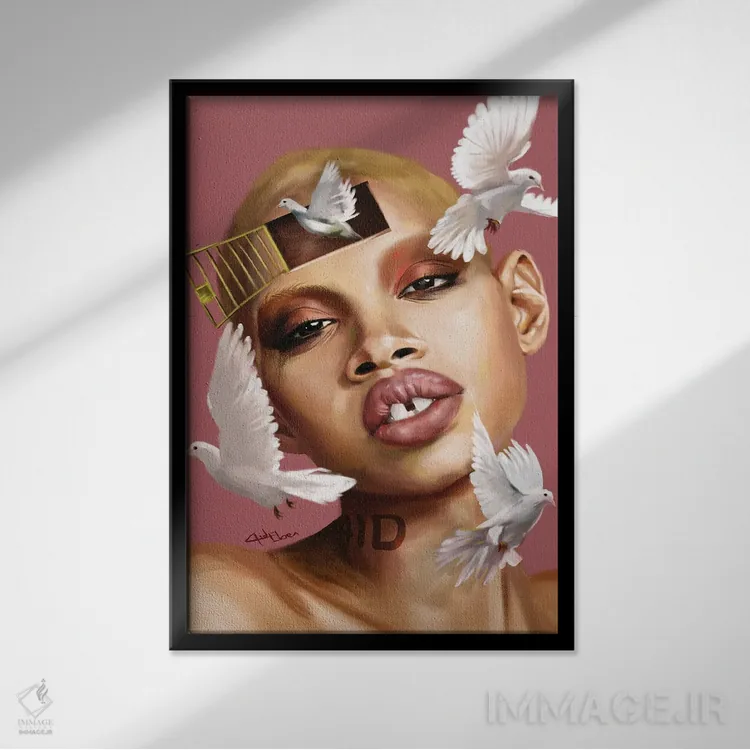 تابلو دکوراتیو آزاداندیش اثر ابن نواکپانی - نمای قابدار مشکی