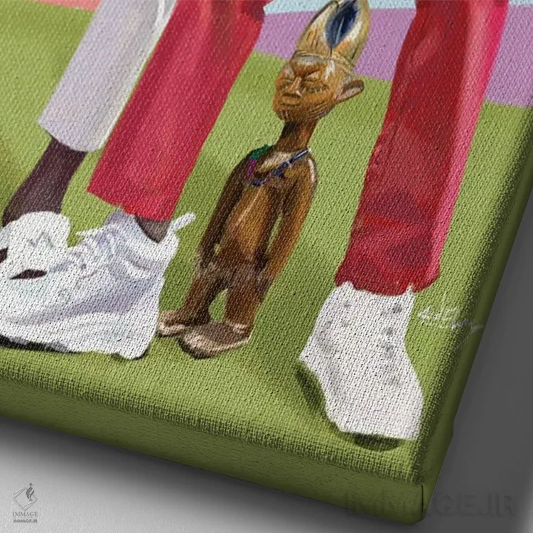 تابلو دکوراتیو ایبجی اثر ابن نواکپانی - نمای نزدیک بافت بوم