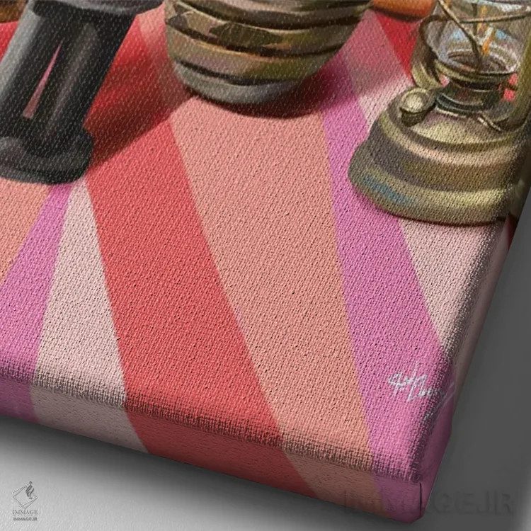 تابلو دکوراتیو پرستش صبحگاهی اثر ابن نواکپانی - نمای نزدیک بافت بوم