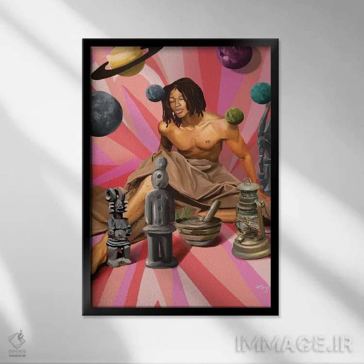 تابلو دکوراتیو پرستش صبحگاهی اثر ابن نواکپانی - نمای قابدار مشکی