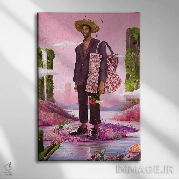 تابلو دکوراتیو کوچ نشین اثر ابن نواکپانی - نمای روبهرو روی دیوار