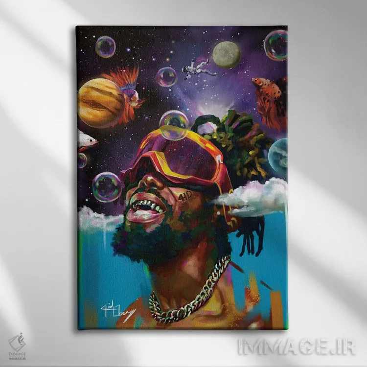 تابلو دکوراتیو آینده نگر اثر ابن نواکپانی - نمای روبهرو روی دیوار