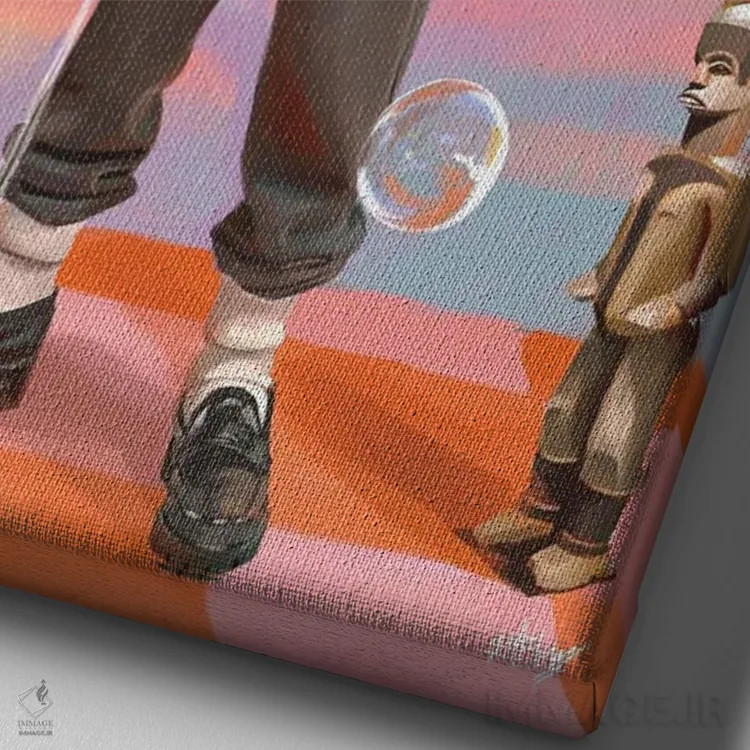 تابلو دکوراتیو خوش بین اثر ابن نواکپانی - نمای نزدیک بافت بوم