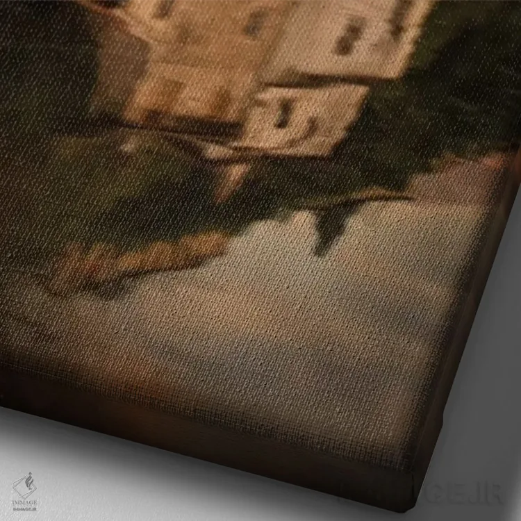 تابلو دکوراتیو نسو، دریاچه کومو ۱ اثر انزو رومانو - نمای نزدیک بافت بوم