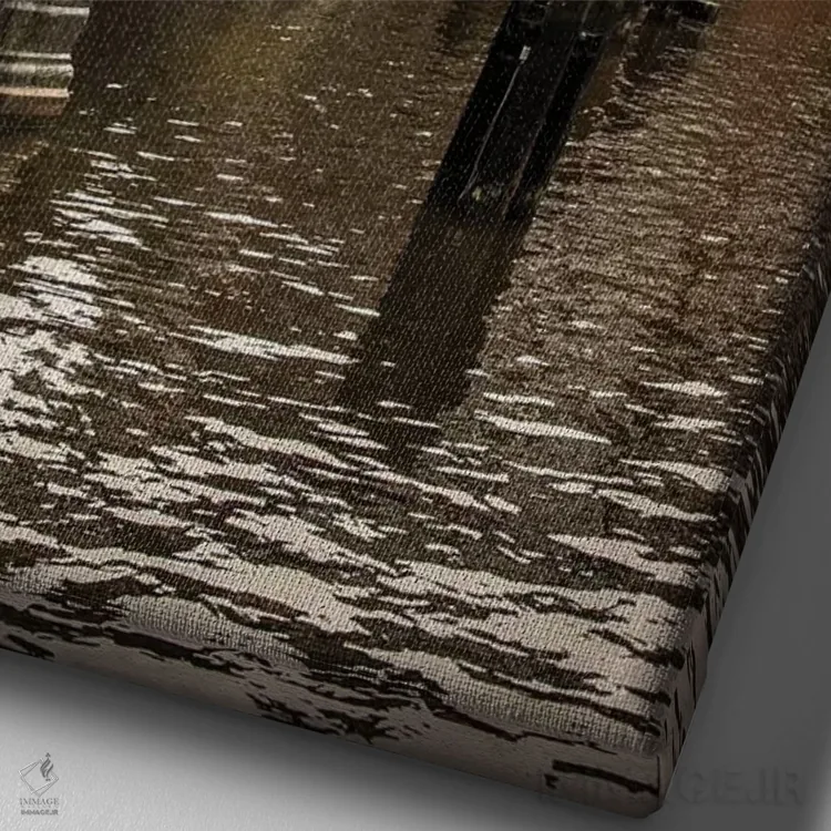 تابلو دکوراتیو آمستردام ۱ اثر انزو رومانو - نمای نزدیک بافت بوم