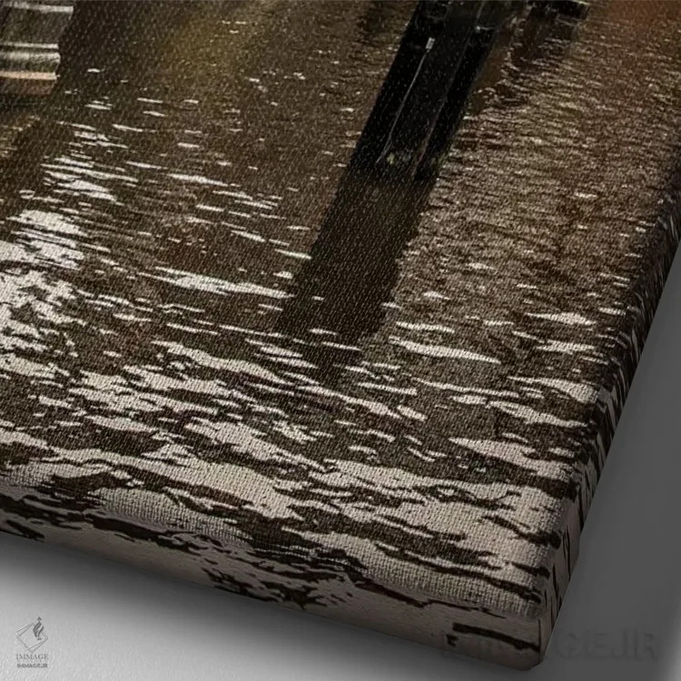 تابلو دکوراتیو آمستردام ۱ اثر انزو رومانو - نمای نزدیک بافت بوم