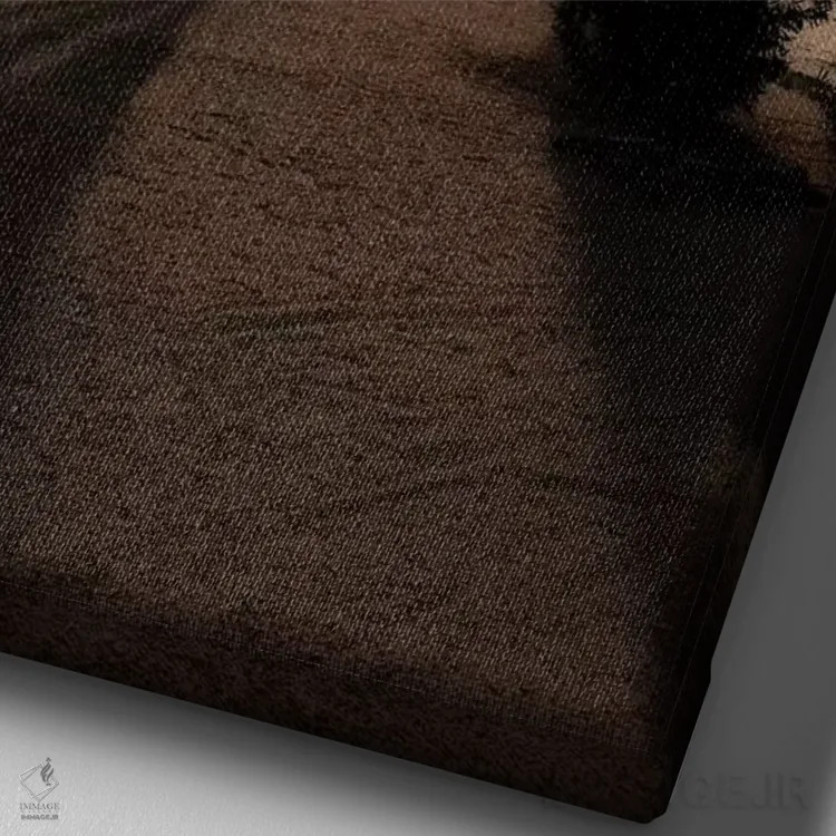 تابلو دکوراتیو دریاچه گاردا ۳ اثر انزو رومانو - نمای نزدیک بافت بوم