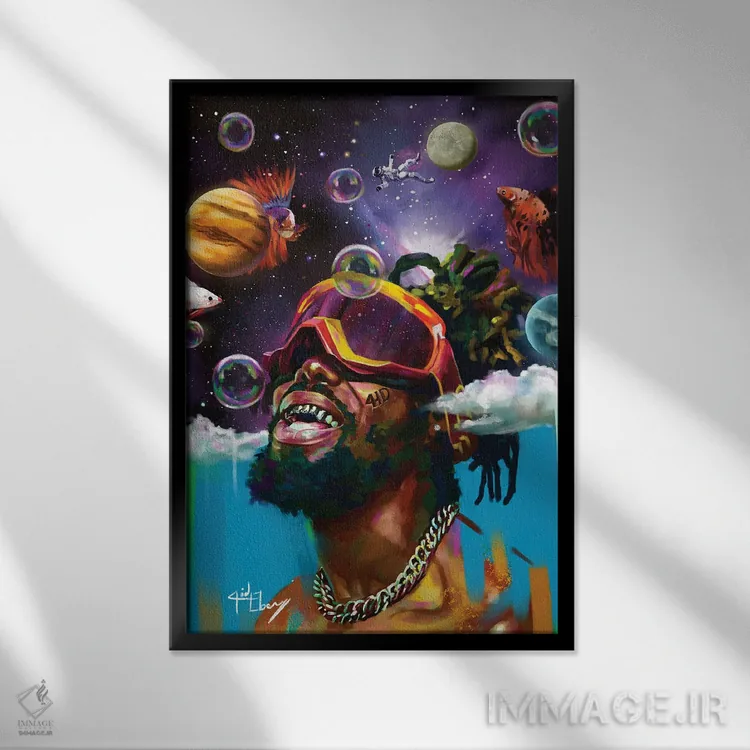 تابلو دکوراتیو آینده نگر اثر ابن نواکپانی - نمای قابدار مشکی