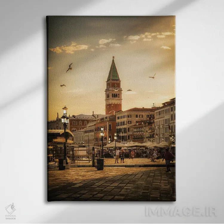 تابلو دکوراتیو ونیز اثر انزو رومانو - نمای روبهرو روی دیوار