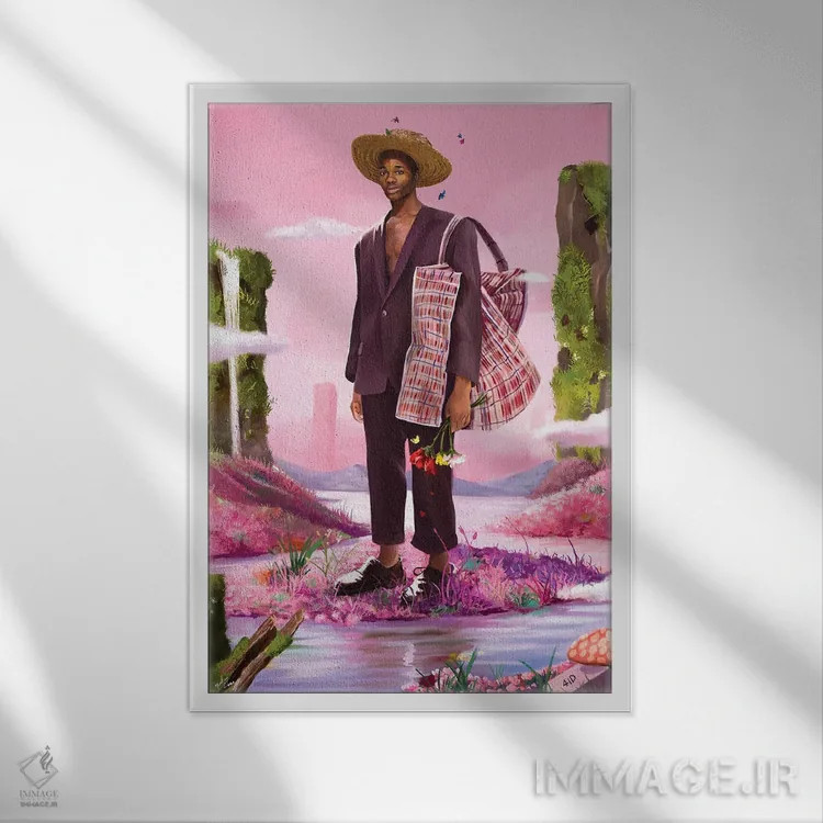 تابلو دکوراتیو کوچ نشین اثر ابن نواکپانی - نمای قابدار سفید