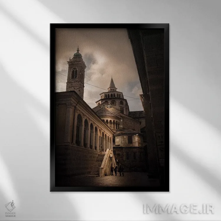 تابلو دکوراتیو برگامو آلتای هفتم اثر انزو رومانو - نمای قابدار مشکی