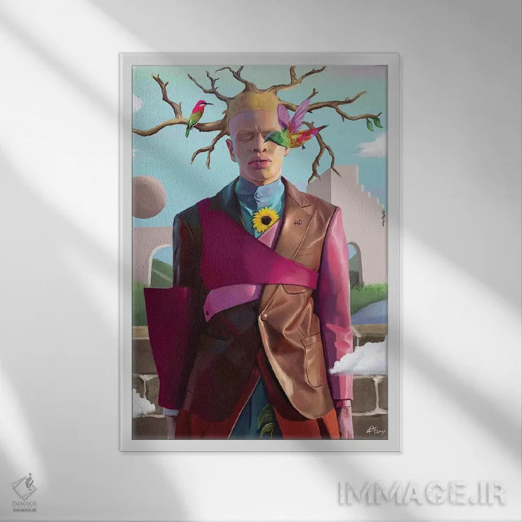 تابلو دکوراتیو شور و سرخوشی اثر ابن نواکپانی - نمای قابدار سفید