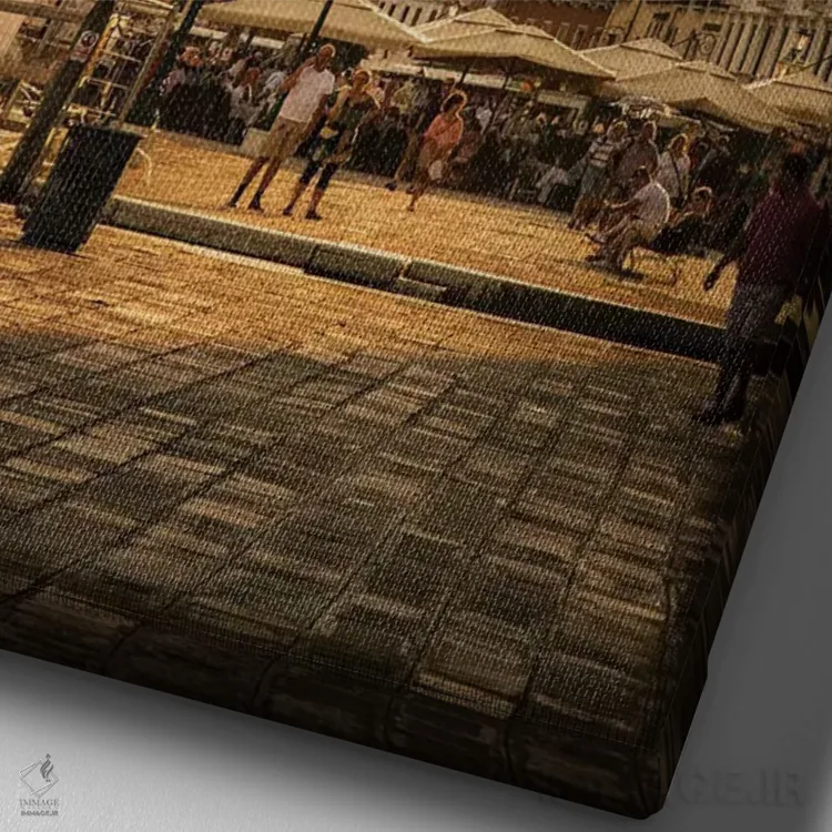 تابلو دکوراتیو ونیز اثر انزو رومانو - نمای نزدیک بافت بوم