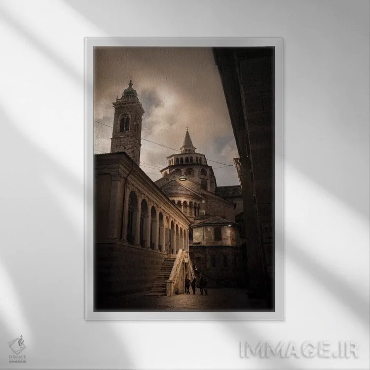 تابلو دکوراتیو برگامو آلتای هفتم اثر انزو رومانو - نمای قابدار سفید