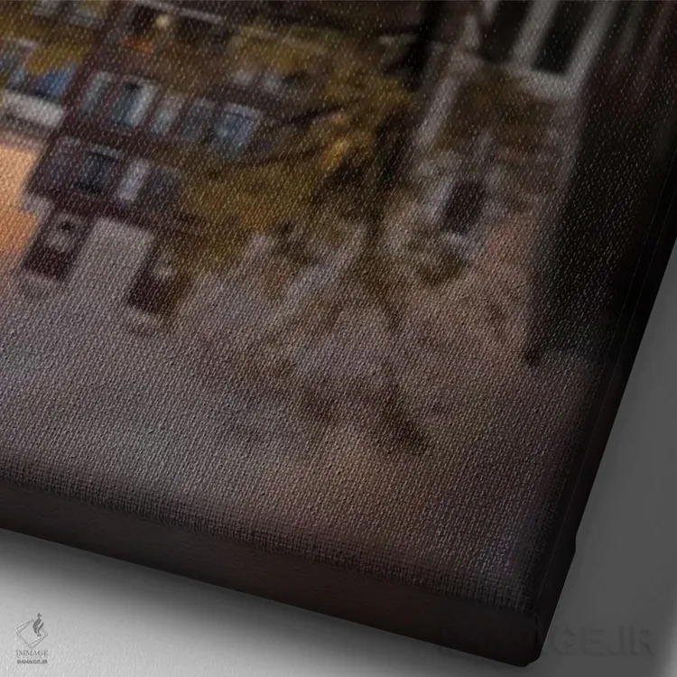 تابلو دکوراتیو بازتاب های آمستردام اثر انزو رومانو - نمای نزدیک بافت بوم