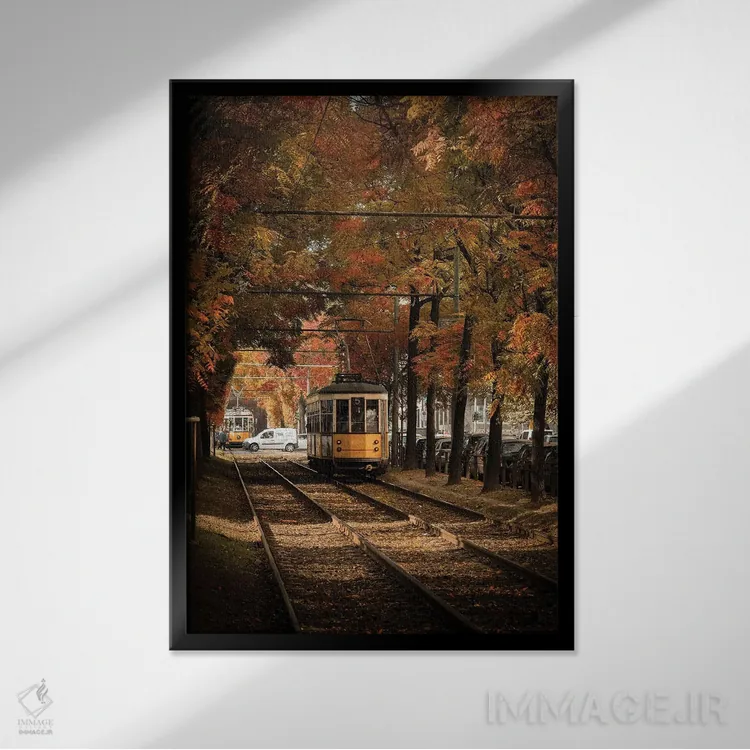 تابلو دکوراتیو پاییز در میلان اثر انزو رومانو - نمای قابدار مشکی