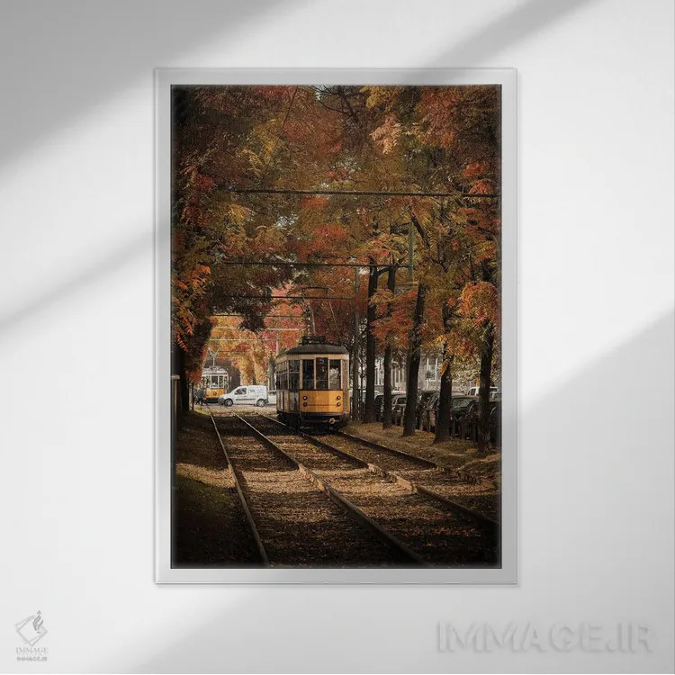 تابلو دکوراتیو پاییز در میلان اثر انزو رومانو - نمای قابدار سفید