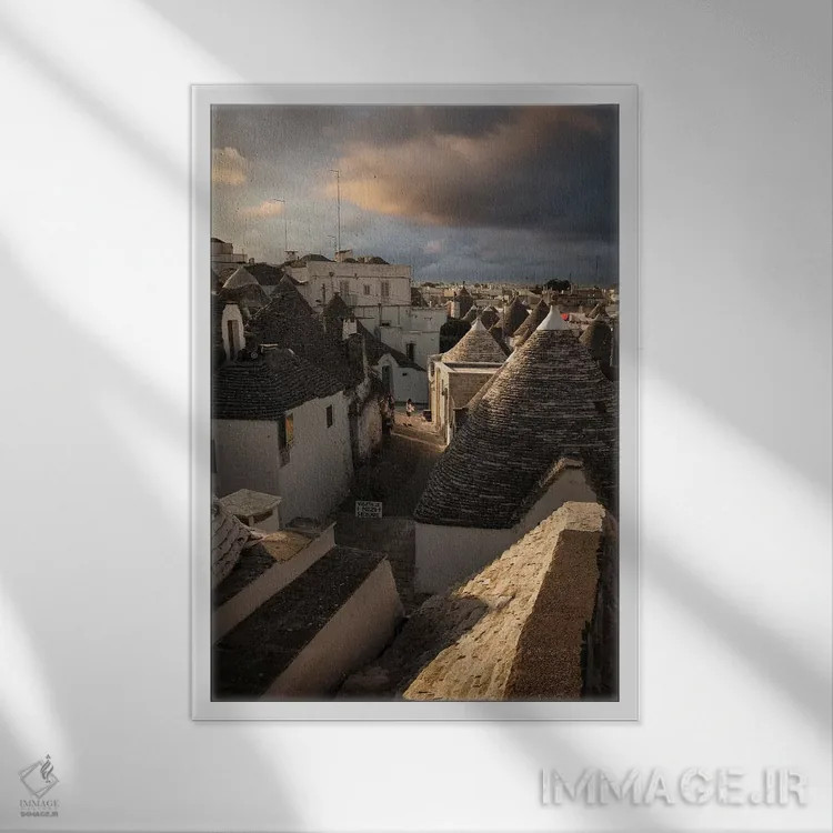 تابلو دکوراتیو آلبروبلو، آپولیا ۲ اثر انزو رومانو - نمای قابدار سفید