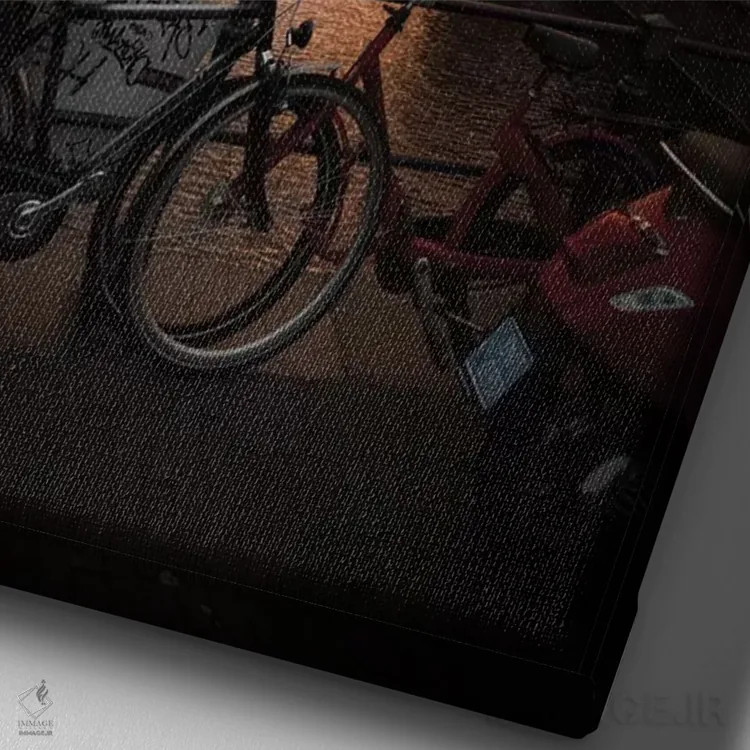 تابلو دکوراتیو غروب در آمستردام اثر انزو رومانو - نمای نزدیک بافت بوم