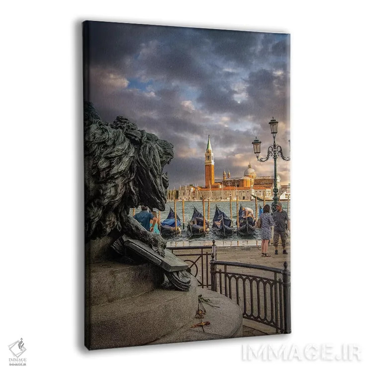 تابلو دکوراتیو شیر با کلیسای سن جورجیو اثر انزو رومانو - نمای پرسپکتیو محصول