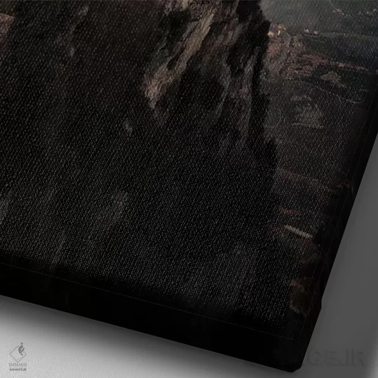 تابلو دکوراتیو سان مارینو اثر انزو رومانو - نمای نزدیک بافت بوم