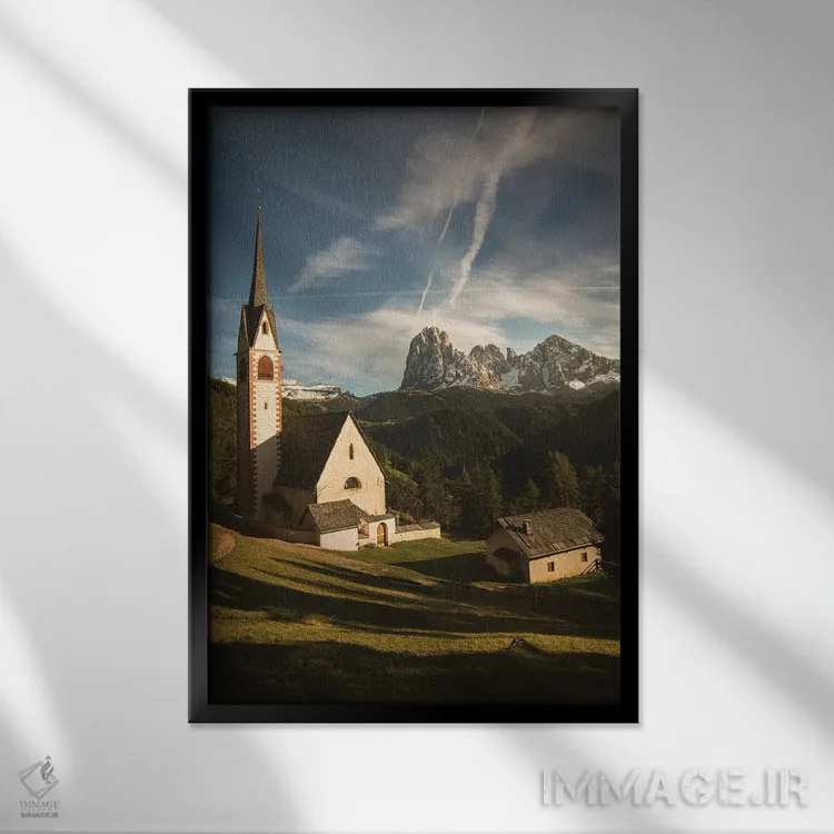 تابلو دکوراتیو کلیسای سن جیاکومو اثر انزو رومانو - نمای قابدار مشکی