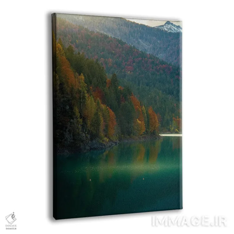 تابلو دکوراتیو دریاچه سائوریس در پاییز اثر انزو رومانو - نمای پرسپکتیو محصول