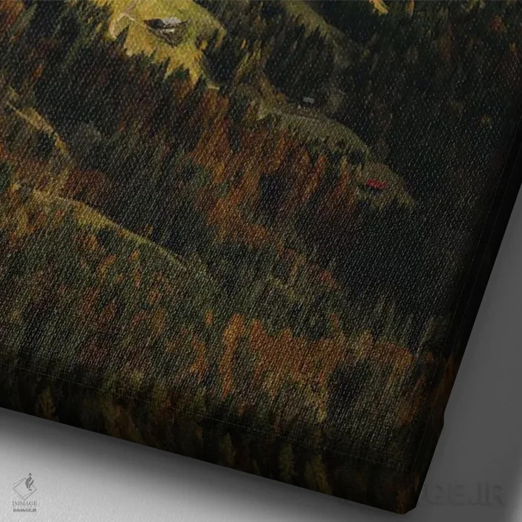 تابلو دکوراتیو سائوریس دی سوپرا اثر انزو رومانو - نمای نزدیک بافت بوم