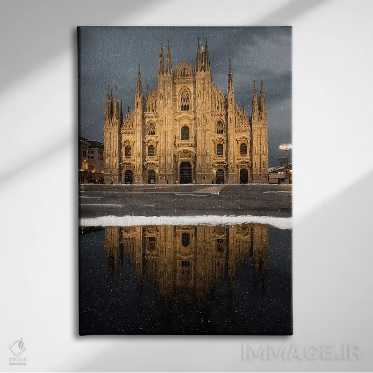 تابلو دکوراتیو برف در میلان اثر انزو رومانو - نمای روبهرو روی دیوار