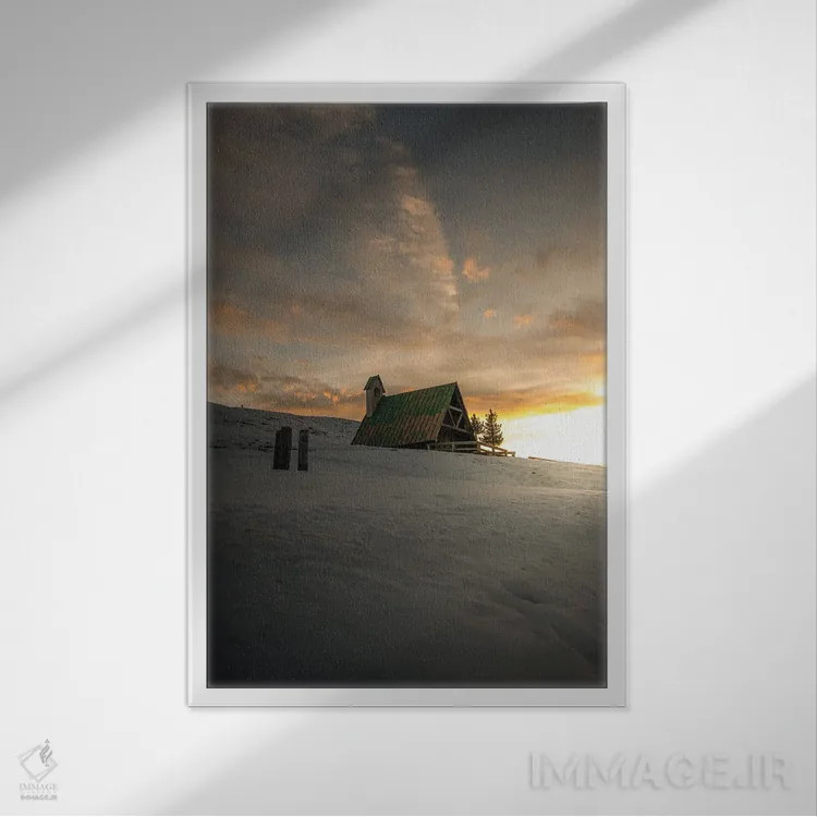 تابلو دکوراتیو گردنه جیاو اثر انزو رومانو - نمای قابدار سفید