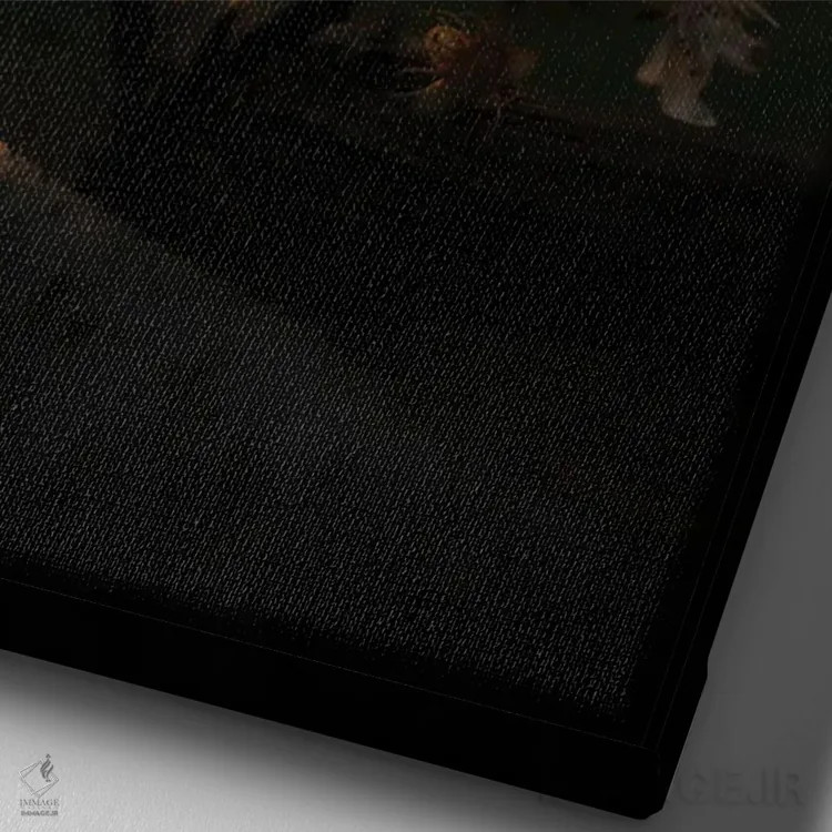 تابلو دکوراتیو غروب آفتاب اثر انزو رومانو - نمای نزدیک بافت بوم