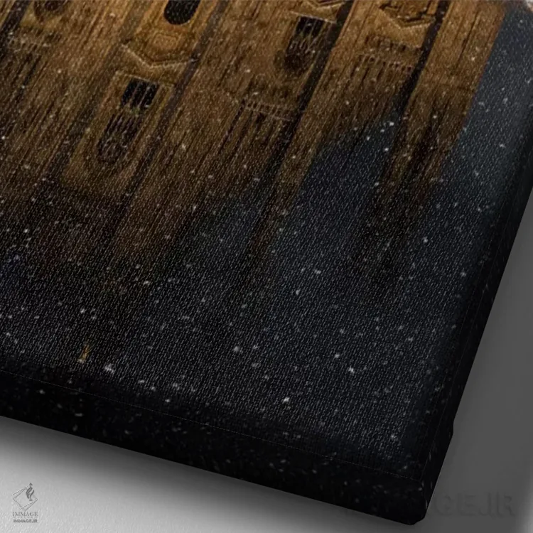 تابلو دکوراتیو برف در میلان اثر انزو رومانو - نمای نزدیک بافت بوم