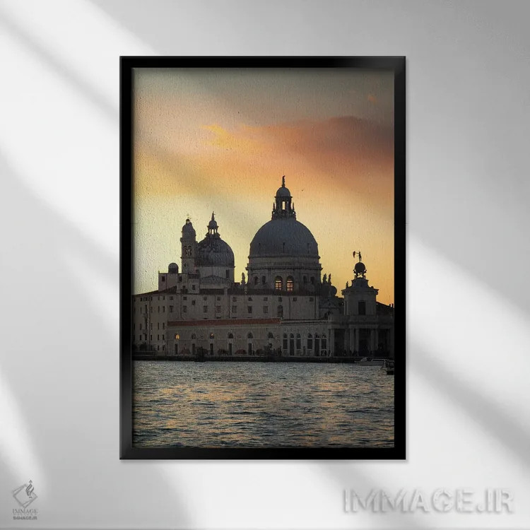 تابلو دکوراتیو ونیز II اثر انزو رومانو - نمای قابدار مشکی